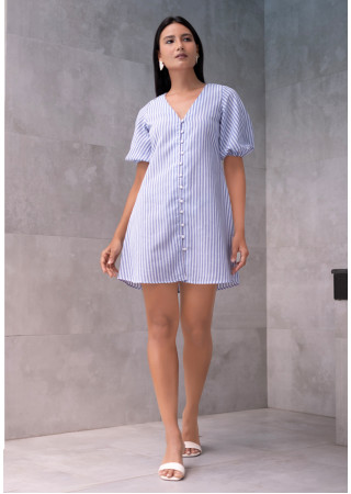 AMILY BUTTONED BLUE DRESS